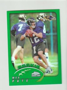 2002 Topps Chrome Refractor #252 Wes Pate RC, Stephen F Austin Lumberjacks