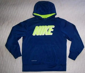 NIKE THERMA-FIT boy's blue/ green pull over hoodie sz M MEDIUM (10-12) - Picture 1 of 4