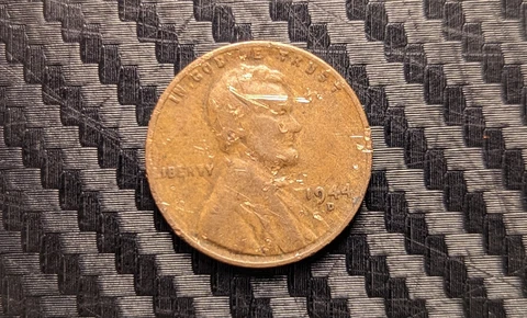 1944 D Wheat Penny: L Rim Error D/S Mint Mark Error Cover