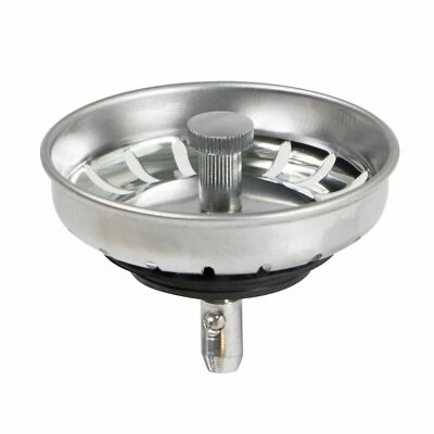 EVERFLOW Stainless Steel (3.5) Sink Strainer Replacement Basket Ball Lock Rubber Stopper