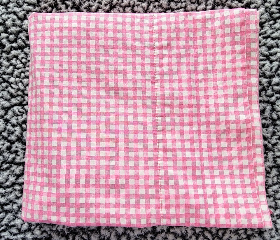Sábana plana vintage Ralph Lauren rosa y blanco a cuadros - talla doble Foto 1 de 4