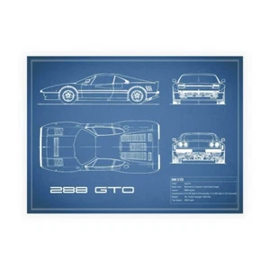 Stampa su Tela su Carta Poster o Quadro Rogan Mark Ferrari 288-GTO-Blue - Imagen 1 de 2