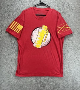 Grunt Style T Shirt Mens Large Red Big Graphic Logo Short Sleeve Patriotic H6 - Picture 1 of 8