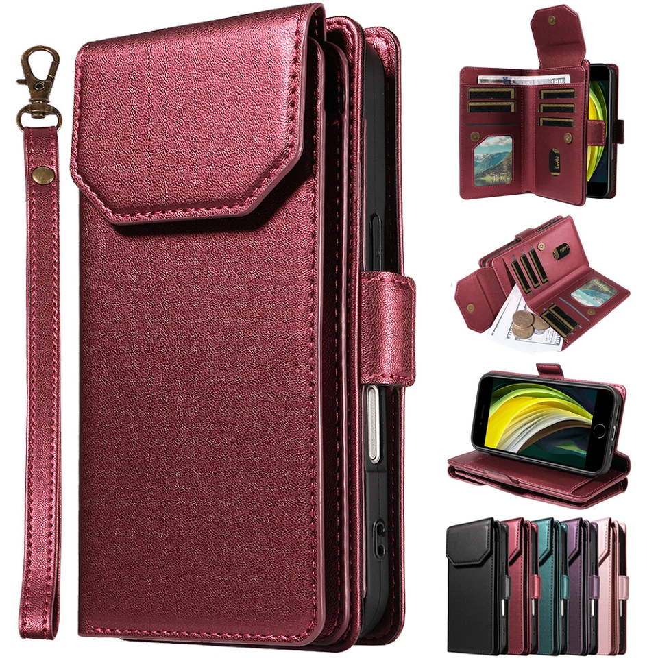 Para LG V20/V30/V40/V50/V60 ThinQ 11 Tarjetas Ranura Billetera Billetera Protección Cubierta Foto 1 de 4