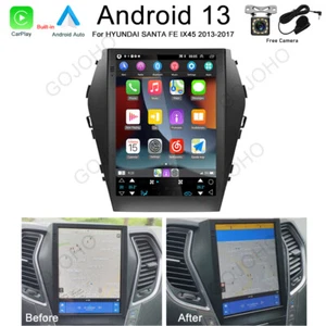 9.7" For Hyundai Santa Fe IX45 2013-2018 Android 13 Apple CarPlay Car Radio GPS - Foto 1 di 23