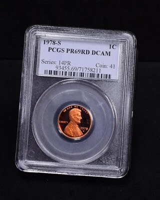 1978-S Lincoln Cent - PCGS PR69RD DCAM (#55849-L) - Image 1 of 4