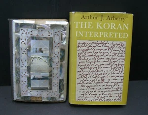 Vtg Lot Mother of Pearl Abalone Inlay Carved Mosaic Quran & Koran Interpreted - Picture 1 of 11