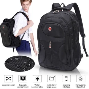 Herren Rucksack Wasserdicht Sport Arbeit Freizeit Schulrucksack Tasche Schwarz - Bild 1 von 13