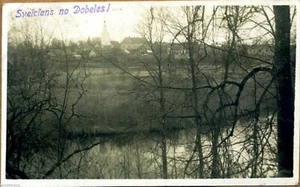 Latvia 1925 Dobele Postcard to Poland w/Dobele & Wilno Cancels - Picture 1 of 2