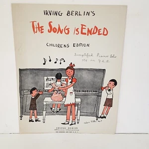 Vintage 1927 The Song Is Ended Klavier Solo Noten Kinderausgabe - Bild 1 von 12