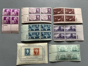 Briefmarken USA von 1947 #945 - #951 PB4 mit PB#'s - ungebraucht mit Gummi - Bild 1 von 7