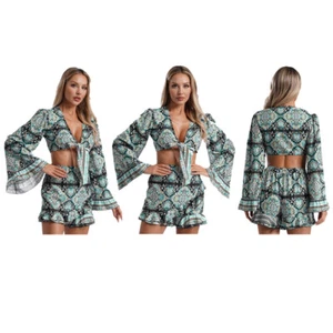 Mujeres Conjuntos Discoteca Bikini Boho Conjunto Informal Traje de Baño Citas Chándal Fiesta - Imagen 1 de 18