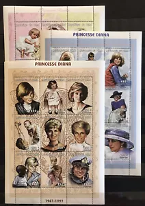 3x Princess Diana - Chad - stamps - MNH** Alb.9 - 3 Scans! - Picture 1 of 4