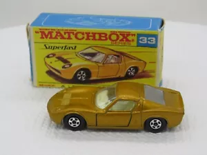 1969 Lesney Matchbox Superfast #33 Lamborghini Miura P400 w/Original Box England - Picture 1 of 11