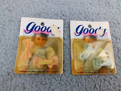 Vintage 1989 Goody Girls 4 Barrettes Pink Blue 1.5 Inches - Image 1 of 4