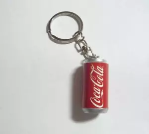 COCA COLA CAN Metal KEYCHAIN Keyring Novelty Indonesia 3D 1.5" Resin Red Cute - Picture 1 of 10