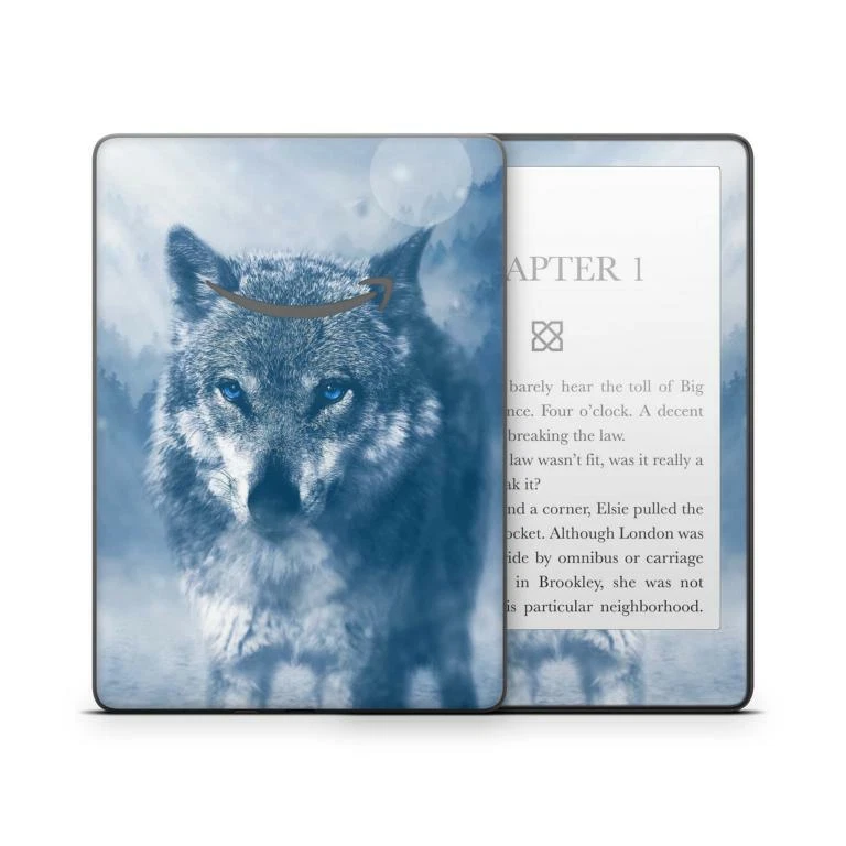 Amazon Kindle Paperwhite Skin Aufkleber Modell mit 6,8" Design Wolf-blue-eyes - Bild 1 von 1