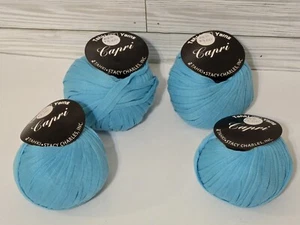 Tahki Yarns Capri Lot Of 4 Skeins 200+ Total Yards Blue 100% Egyptian Cotton - Picture 1 of 3