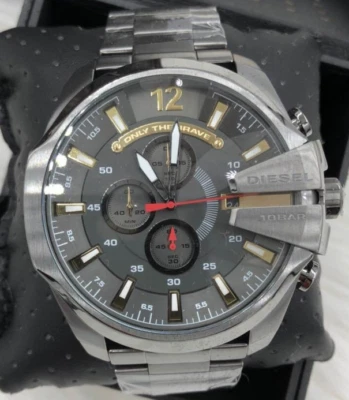 Diesel Mega Chief Silver Black Dial Chronograph Watch DZ4421 - Image 1 of 4