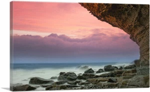 ARTCANVAS Ocean Coast Sunset Home Decor Rectangle Canvas Art Print - Picture 1 of 15