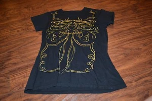 F3- Harley-Davidson Black Short Sleeve Top Size Medium - Picture 1 of 4