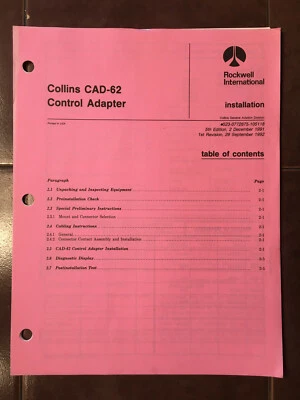 Adaptador de control Rockwell Collins CAD 62 manual de instalación Foto 1 de 4