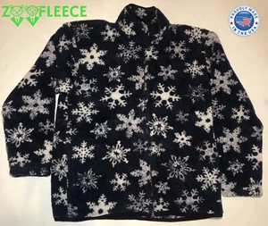Chaqueta de suéter bereber copo de nieve ZooFleece Navidad invierno azul cristal hielo S-2X - Imagen 1 de 6