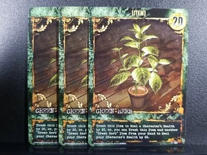 Resident Evil Deck Building Game 3x Green Herb Replacement Card Part Rare DBG - Picture 1 of 2