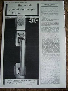 1930 Corbin Hardware Greatest Doorkeeper Ad - Bild 1 von 1
