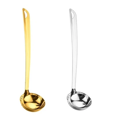 Soup Spoon Frying Strainer Metal Skimmer Suitable for Kitchen Cooking Draining - Image 1 of 4