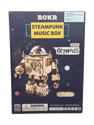 ROKR Steampunk Caja de Música Kit AM601 Orpheus Robot 221 Piezas Nuevo Sellado Foto 1 de 4