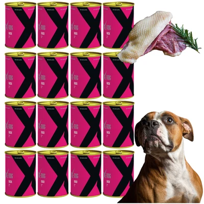 Nassfutter Hundefutter Hund in Dosen 16 x 800g Ente Getreidefrei X-DOG - Bild 1 von 4
