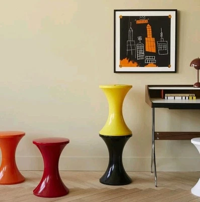 Funky Retro Stool | Durable Plastic | Hourglass Shape | Chic Home Decor - Image 1 of 4