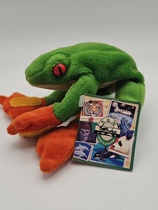 K&M International Red Eyed Tree Frog Plush VelcroAttach 9" Stuffed Animal 1998 - Picture 1 of 17