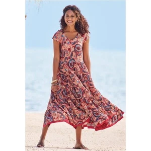 NWT Soft Surroundings Framboise Paisley Kara Dress Size 3X 24W - Picture 1 of 5