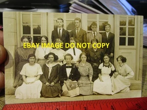 RARE OLD PICTURE PHOTO Atlanta Illinois High School Real Postcard 10th Graders - Picture 1 of 2