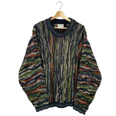 VTG COOGI Sweater Mercerized Cotton Australia 90s Camo Army Retro Pullover Sz L - Image 1 of 4