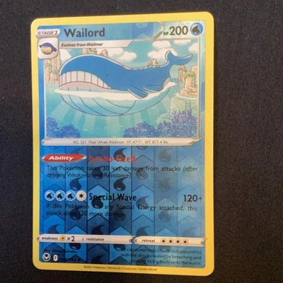 Wailord 038/195 Swsh12: Sword & Shield - Silver Tempest Reverse Holo - Image 1 of 2