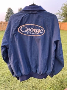 Chaqueta cortavientos forrada de lana suave azul marino George Strait L 90’s Tour - Imagen 1 de 18