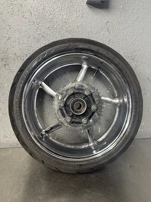 2004-2008 YAMAHA YZF R1 OEM CHROME REAR WHEEL RIM - Image 1 of 4