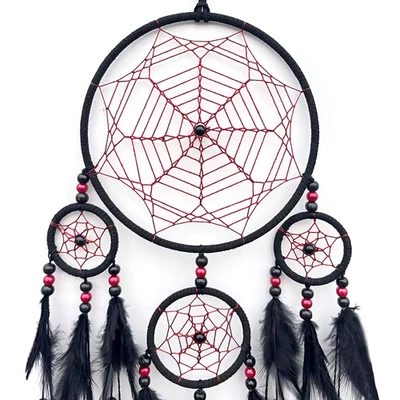 Elegant Dream Catcher Hand-Woven Colorful Feathers Bohemian Wall Hanging Decor - Image 1 of 4