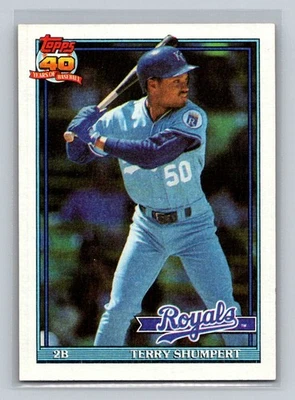 1991 Topps #322 Terry Shumpert Kansas City Royals Baseball Card - Image 1 of 2