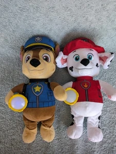 PAW Patrol Snuggle Up Chase and Marshal Plush Toy with Torch & Sounds 443 - Picture 1 of 5