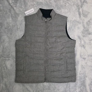 Peter Millar Whistler Reversible Vest Puffer Nickel Gray/Navy Men's L MSRP $595 - Picture 1 of 12