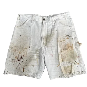 Vintage Baggy Faded Paint Splatter Dickies Shorts Size 32 X 8 Sherwin Williams - Picture 1 of 14
