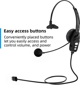 Bluetooth Headset V5.0, Kabelloses Headset mit Noise Cancelling Mikrofon, 16... - Bild 1 von 12