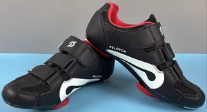 Peloton Cycling Shoes With Cleats Size 40 (Womens US 9 / Mens US 7) Black Red - Picture 1 of 20