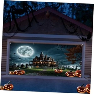 Decoraciones de cubierta de puerta de garaje de Halloween 7x16 pies, garaje grande 7x16 pies (210x490 cm) - Imagen 1 de 8