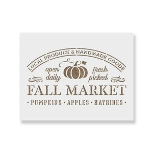 Herbst Markt Schild Schablone - Basteln Airbrush Malerei Wand Mylar wiederverwendbar - Bild 1 von 8