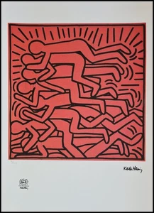 KEITH HARING * Untitled * 70 x 50 cm * signed lithograph * limited # 31/150 - Picture 1 of 8